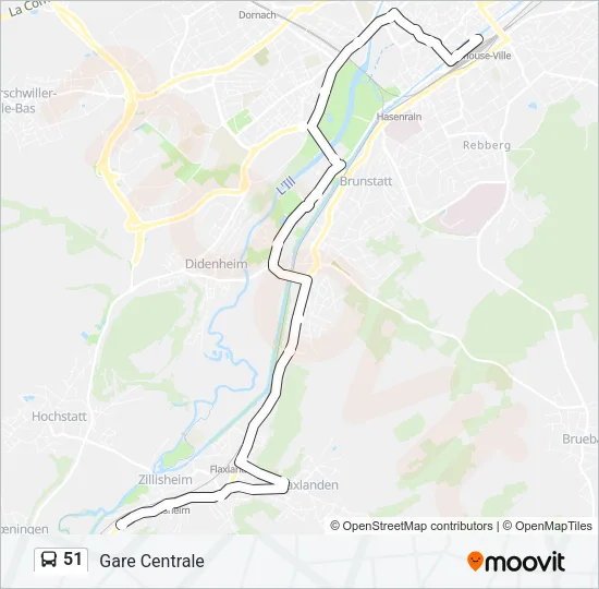 51 Bus Line Map