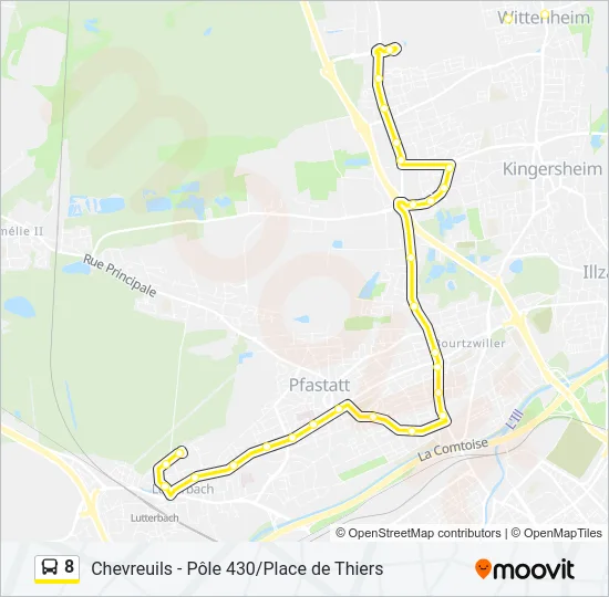 8 Bus Line Map