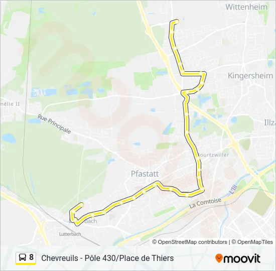 8 Bus Line Map
