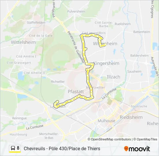 8 Bus Line Map