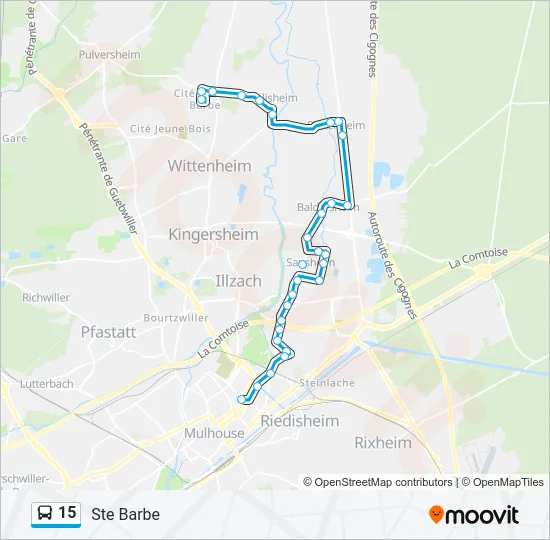 15 Bus Line Map