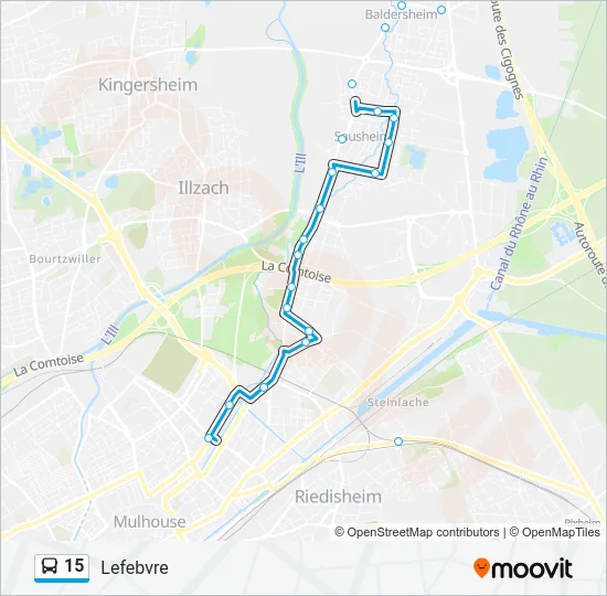 15 Bus Line Map