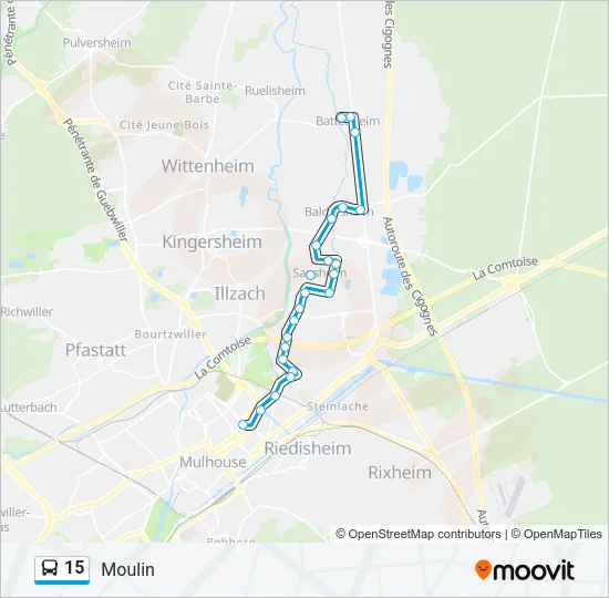 15 Bus Line Map
