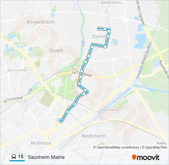 15 Bus Line Map
