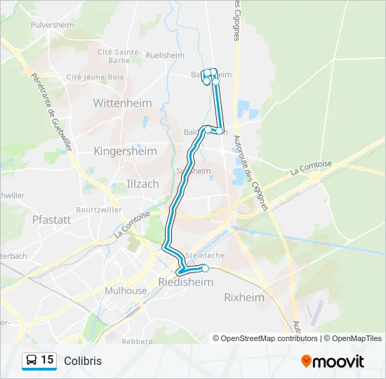 15 Bus Line Map