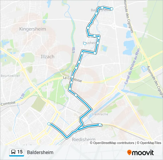 15 Bus Line Map