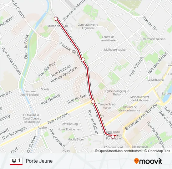 1 Light Rail Line Map