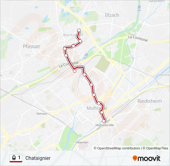 1 Light Rail Line Map