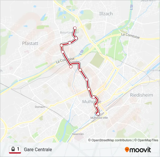 1 Light Rail Line Map