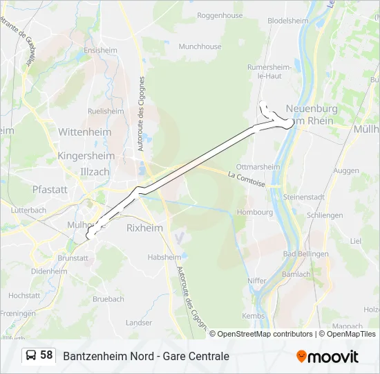 58 Bus Line Map