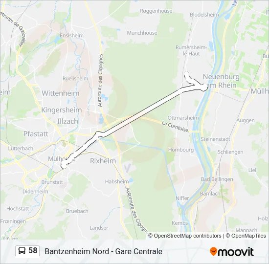 58 Bus Line Map