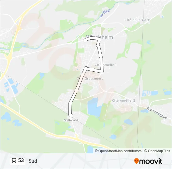 53 Bus Line Map