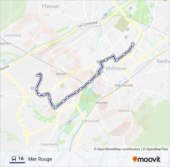 16 Bus Line Map
