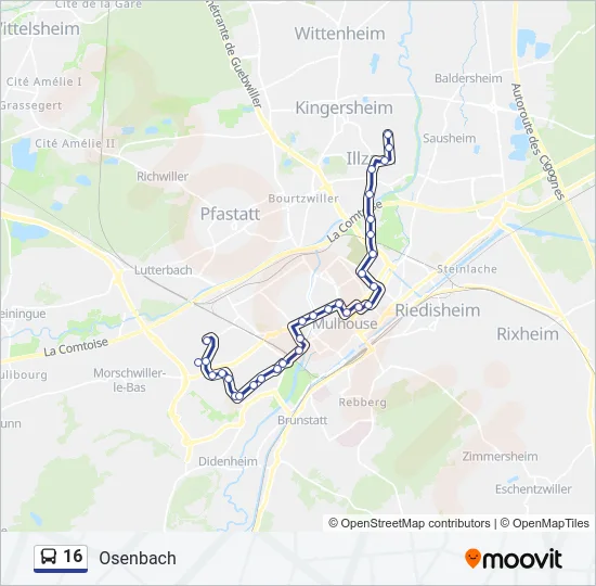 16 Bus Line Map