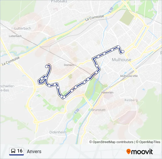 16 Bus Line Map