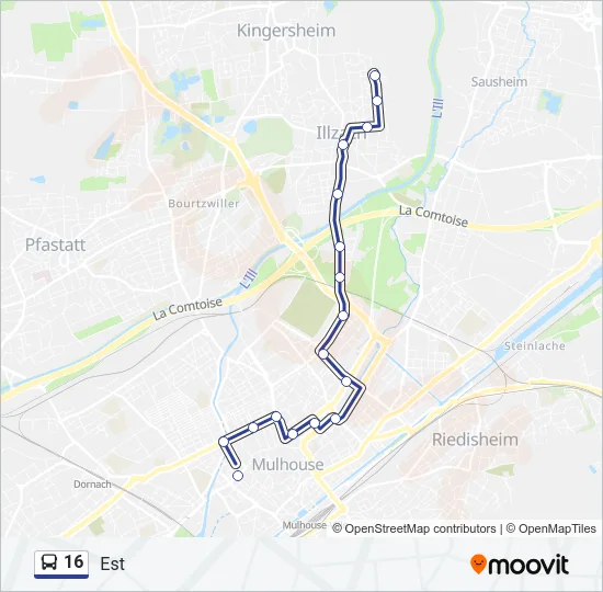 16 Bus Line Map