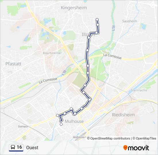 16 Bus Line Map
