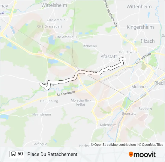 50 Bus Line Map