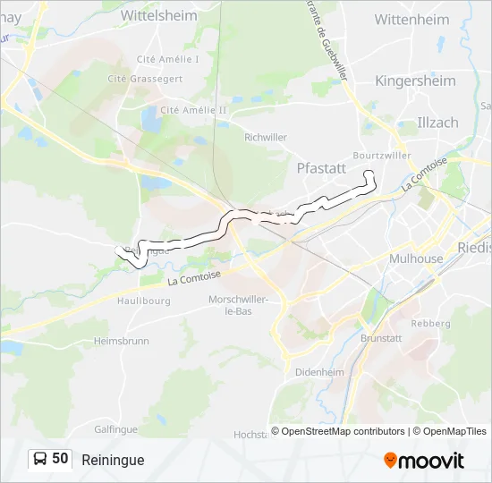 50 Bus Line Map