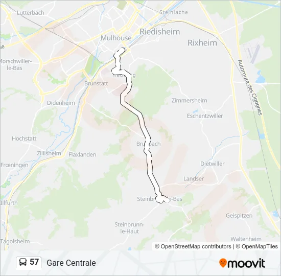 57 Bus Line Map