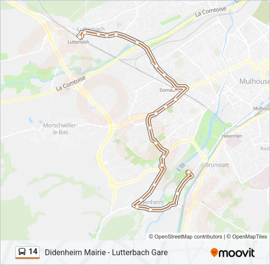 14 Bus Line Map