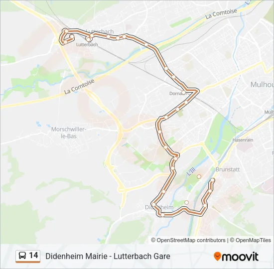 14 Bus Line Map