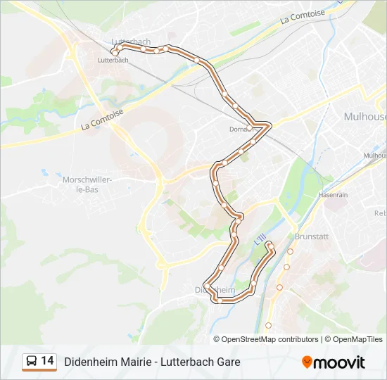 14 Bus Line Map