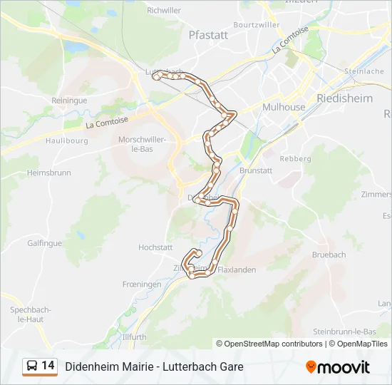 14 Bus Line Map