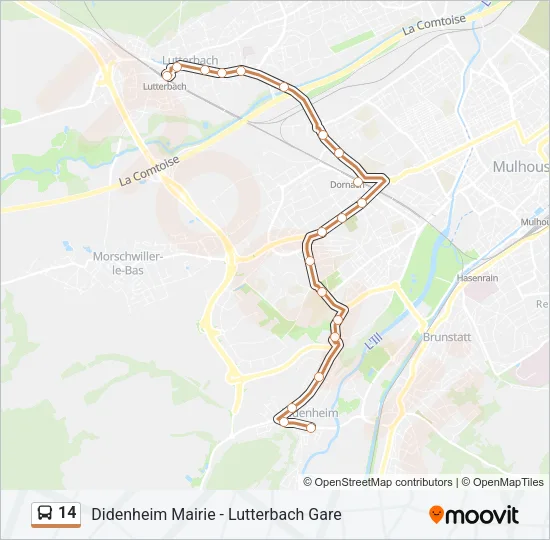 14 Bus Line Map