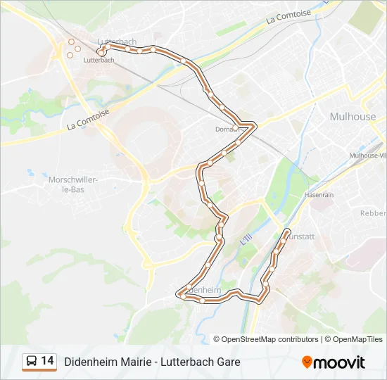 14 Bus Line Map