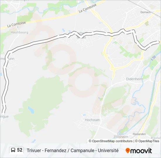 52 Bus Line Map
