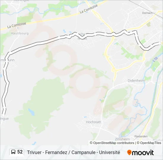 52 Bus Line Map