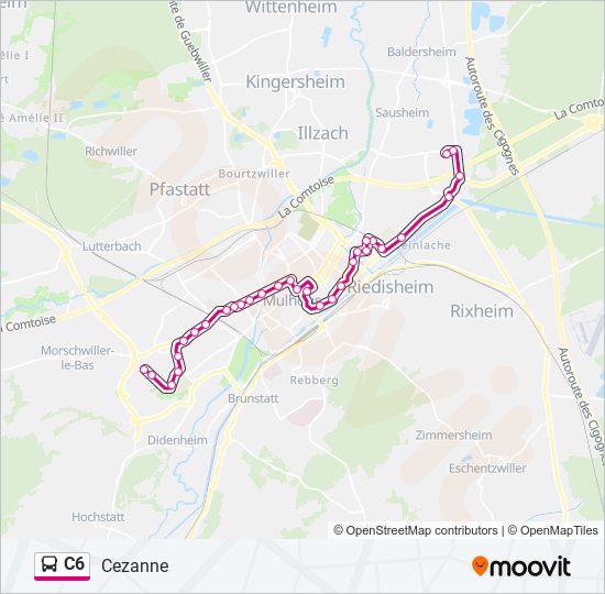 Mapa de C6 de autobús