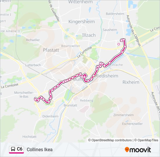 Mapa de C6 de autobús