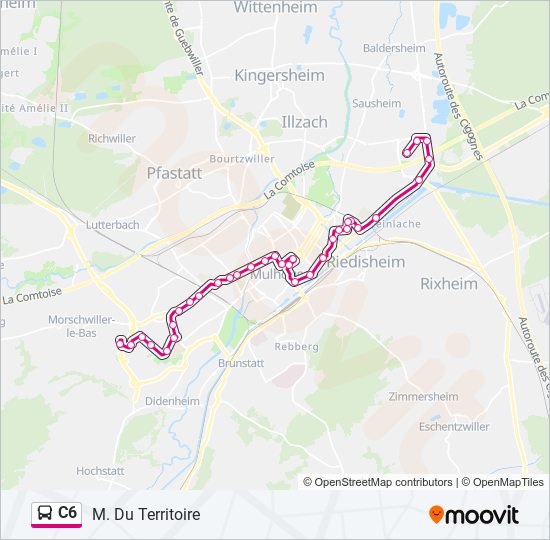 Mapa de C6 de autobús