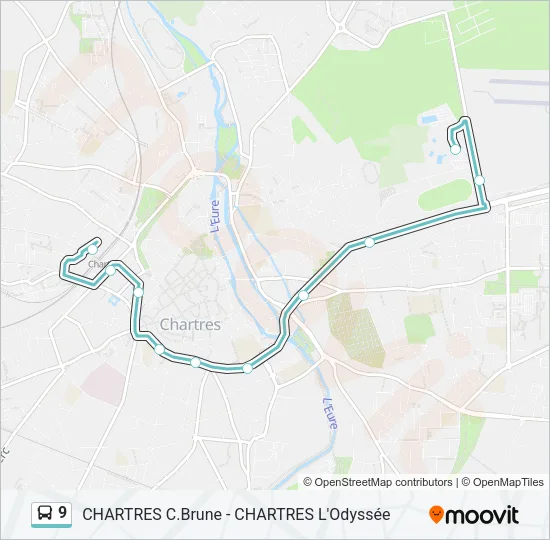 Plan de la ligne 9 de bus