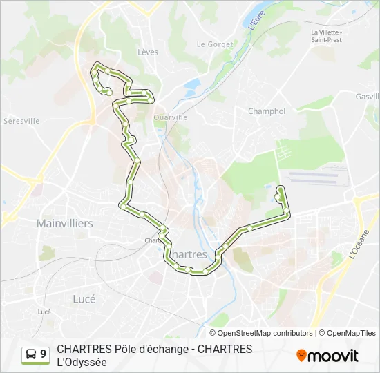 9 Bus Line Map