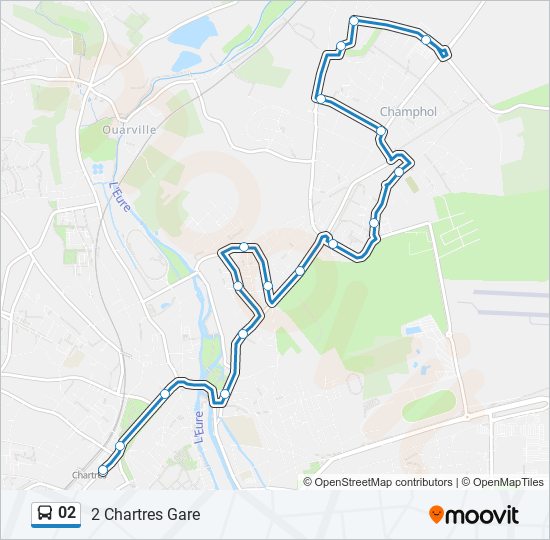 Plan de la ligne 02 de bus