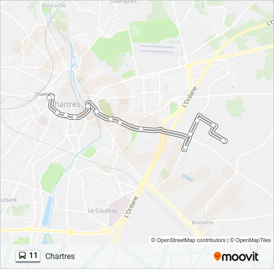 Plan de la ligne 11 de bus