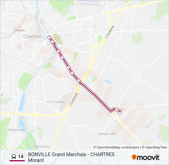14 Bus Line Map
