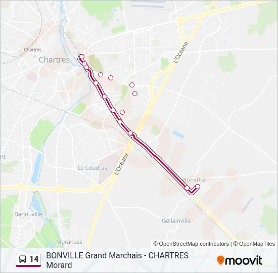 14 Bus Line Map