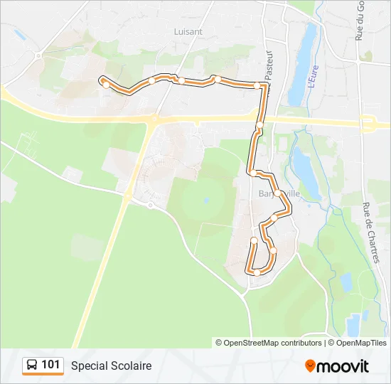 101 Bus Line Map