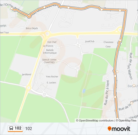 102 Bus Line Map