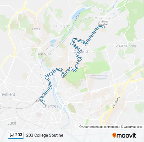 203 Bus Line Map