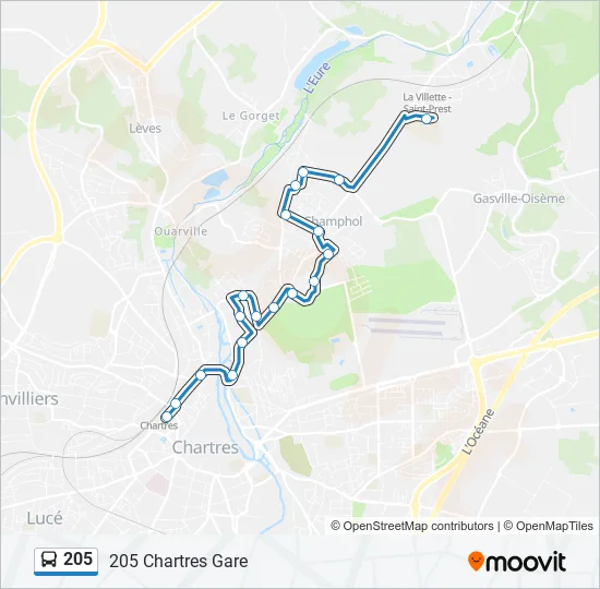 205 Bus Line Map