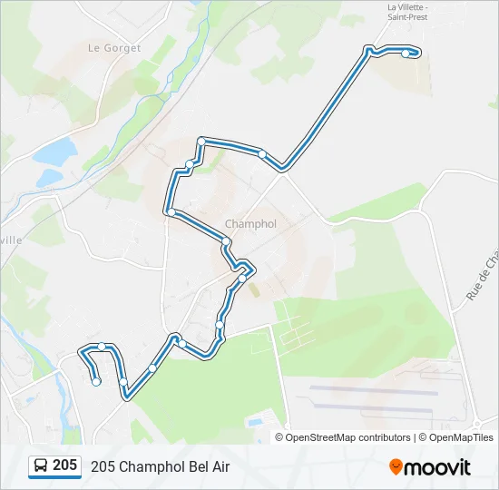 205 Bus Line Map