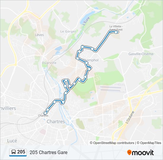 205 Route: Schedules, Stops & Maps - 205 Chartres Gare (Updated)