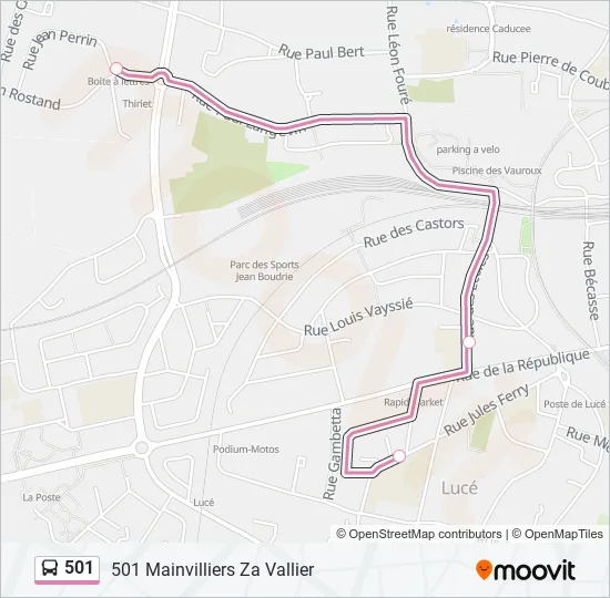 501 Bus Line Map