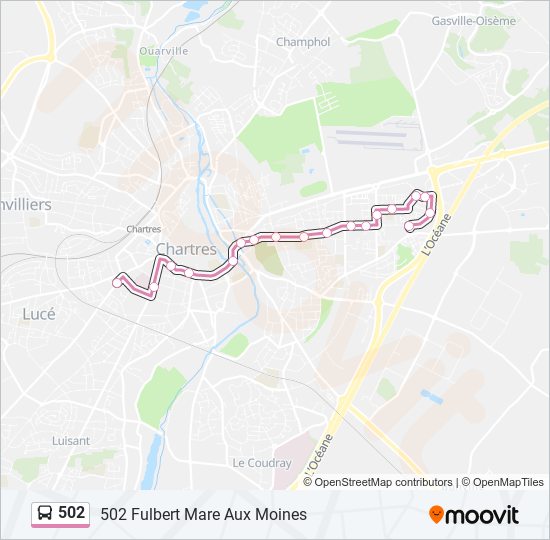 Plan de la ligne 502 de bus