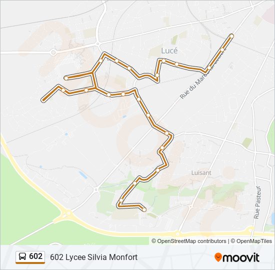 Plan de la ligne 602 de bus